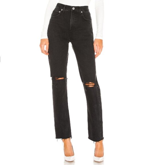 Agolde 90’s pinch waist Distressed Straight Leg Cotton Jeans 24 41170 - Picture 1 of 16